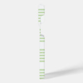 Bleek groen en wit vijf strepen patroon iPhone hoesje (Linkerkant)