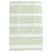 Bleek groen en wit vijf strepen patroon medium cadeauzakje (Achterkant)