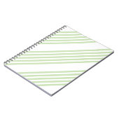 Bleek groen en wit vijf strepen patroon notitieboek (Linkerzijde)