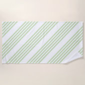Bleek groen en wit vijf strepen patroon strandlaken (Voorkant)