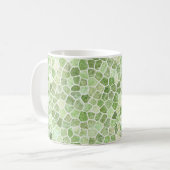 Bleek groen gebundeld patchwork Terrazo Pattern Koffiemok (Voorkant links)