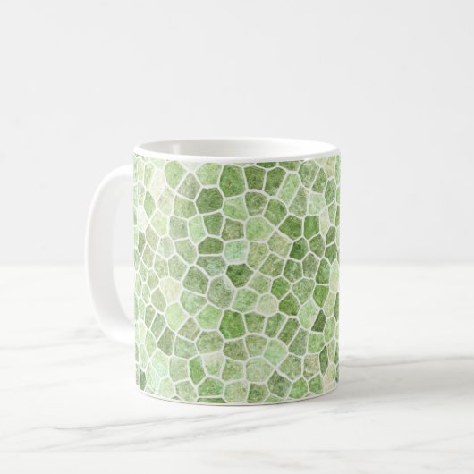 Bleek groen gebundeld patchwork Terrazo Pattern Koffiemok (Voorkant links)