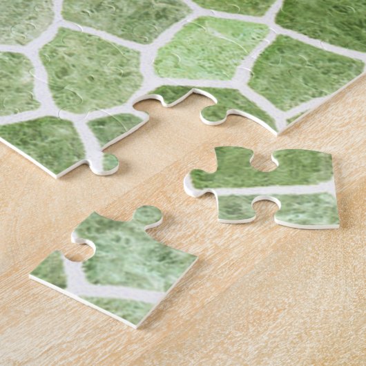 Bleek groen gebundeld patchwork Terrazo Pattern Legpuzzel (Zijkant)