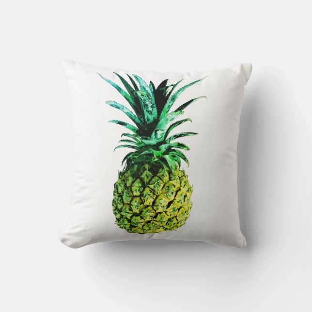 Bleek Groen Geel Ananas Minimalistisch Kussen (Voorkant)