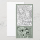 Bleek groen gekleurd Daisy Wedding Dank je Bedankkaart (Voorkant / Achterkant)
