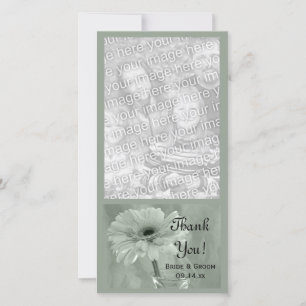 Bleek groen gekleurd Daisy Wedding Dank je Bedankkaart