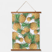 Bleek groen gestileerd anananas patroon hangend wandkleed (Voorkant)