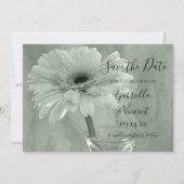 Bleek groen getinte Daisy Wedding Save the Date (Voorkant)
