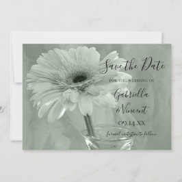 Bleek groen getinte Daisy Wedding Save the Date