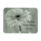Bleek groen getinte Daisy Wedding Save the Date Magneet (Horizontaal)
