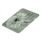 Bleek groen getinte Daisy Wedding Save the Date Magneet (Linkerzijde)