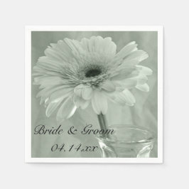 Bleek groen getinte Daisy Wedding Servetten