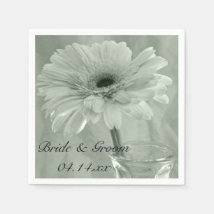 Bleek groen getinte Daisy Wedding Servetten
