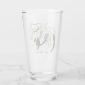 bleek groen gomblad met berichtglas glas (Achterkant)