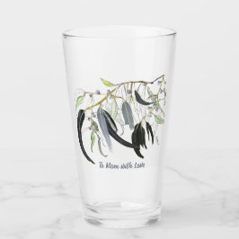 bleek groen gomblad met berichtglas glas