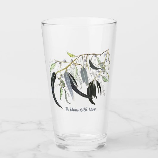 bleek groen gomblad met berichtglas glas (Voorkant)