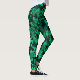 Bleek groen leder Plant pasta-kleuren Leggings