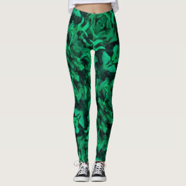 Bleek groen leder Plant pasta-kleuren Leggings