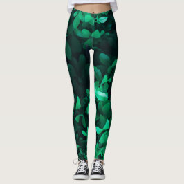 Bleek groen leder Plant pasta-kleuren Leggings