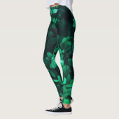Bleek groen leder Plant pasta-kleuren Leggings (Links)