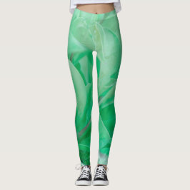 Bleek groen leder Plant pasta-kleuren Leggings