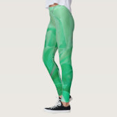 Bleek groen leder Plant pasta-kleuren Leggings (Links)