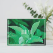 Bleek groen lederen Plant Dank u platte Kaart (Staand voorkant)