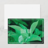 Bleek groen lederen Plant Dank u platte Kaart (Voorkant / Achterkant)