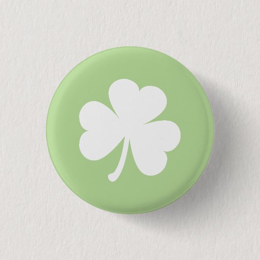 Bleek groen met Irish Shamrock Ronde Button 3,2 Cm (Voorkant)