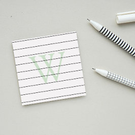 Bleek groen monogram uitgelijnd post-it® notes