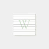 Bleek groen monogram uitgelijnd post-it® notes (Voorkant)