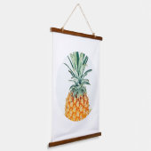Bleek Groen Pastel Ananas Organic Voel Hangend Wandkleed (Gebogen)