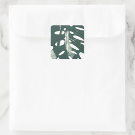 Bleek Groen Pastel Zwitsers Plant Vierkante Sticker