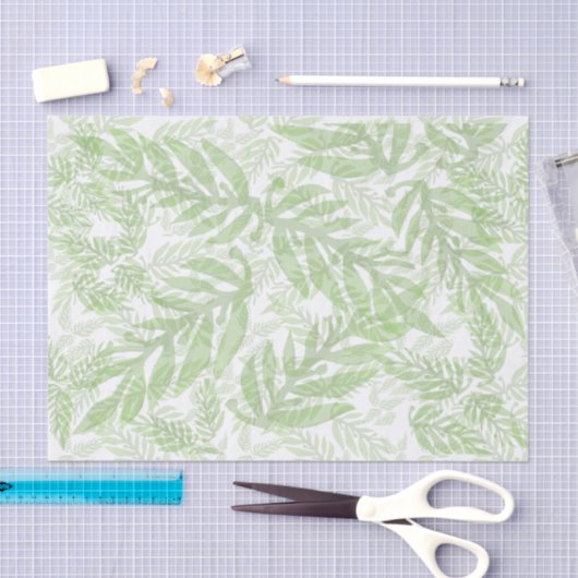 Bleek groen patroon tissuepapier (Craft)