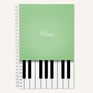 Bleek Groen Piano-muziektoetsenbord op maat Notitieboek