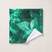 Bleek groen Plant bladeren Bad Handdoek (Wasdoekje)
