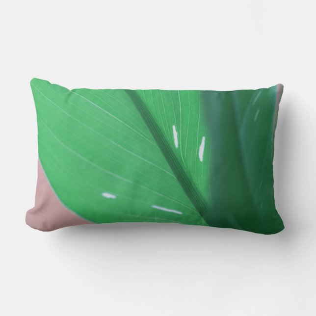 Bleek groen Plant laat Sierkussen kussen (Voorkant)