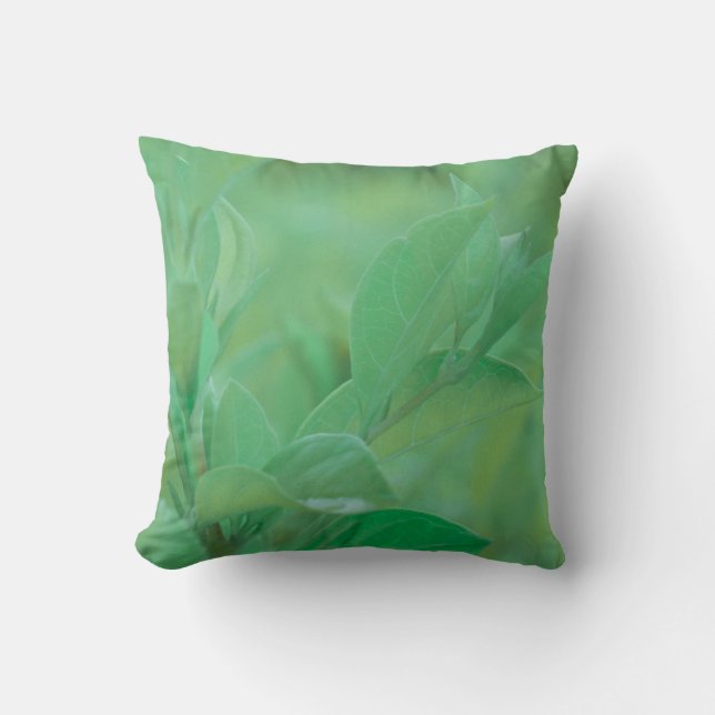 Bleek groen Plant laat Sierkussen kussen (Voorkant)
