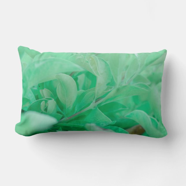 Bleek groen Plant laat Sierkussen kussen (Voorkant)