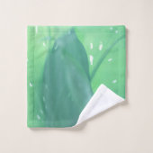 Bleek groen Plant leest patroon Bad Handdoek (Wasdoekje)