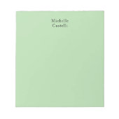 Bleek Groen Professioneel Uniek Classic Jouw naam Notitieblok (Voorkant)
