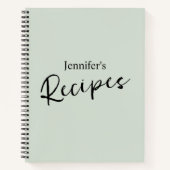 Bleek groen recept notitieboek (Voorkant)