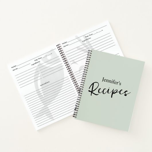 Bleek groen recept notitieboek (Binnen)