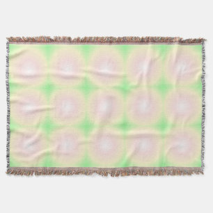 Bleek Groen Roos Wit 3D Optisch Gradiënt Patroon Deken