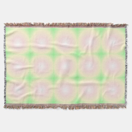 Bleek Groen Roos Wit 3D Optisch Gradiënt Patroon Deken (Voorkant)