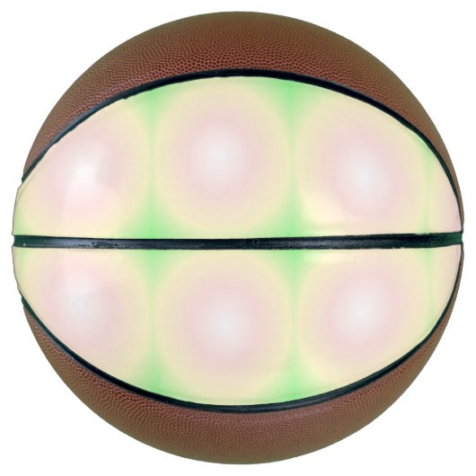 Bleek Groen Roos Wit 3D Optisch Verlooppatroon Basketbal (Voorkant)