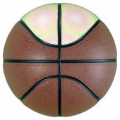 Bleek Groen Roos Wit 3D Optisch Verlooppatroon Basketbal (Rechts)