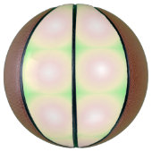 Bleek Groen Roos Wit 3D Optisch Verlooppatroon Basketbal (Verticaal)
