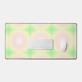 Bleek Groen Roos Wit 3D Optisch Verlooppatroon Bureaumat (Keyboard & Muis)