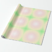Bleek Groen Roos Wit 3D Optisch Verlooppatroon Cadeaupapier (Uitgerold)